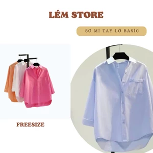 Áo sơ mi thô form rộng 1 túi Hàn Quốc Form rộng bảng màu pastel mới ngọt ngào xinh đẹp(Có Sẵn - Sỉ)