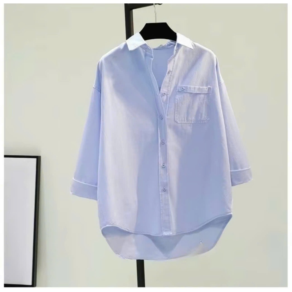 Áo sơ mi thô form rộng 1 túi Hàn Quốc  Form rộng bảng màu pastel mới ngọt ngào xinh đẹp(Có Sẵn - Sỉ)