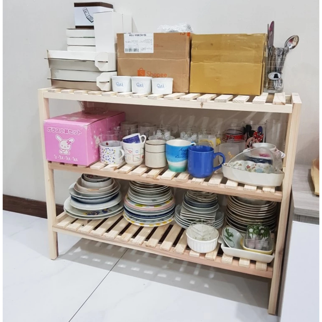 Ảnh Kệ giày gỗ Behomes 3 tầng 80 cm 4