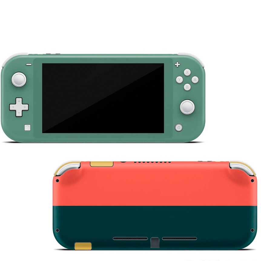 Skin decal dán Nintendo Switch Lite mẫu phối màu cam xanh (đã cắt sẵn, dễ dán)