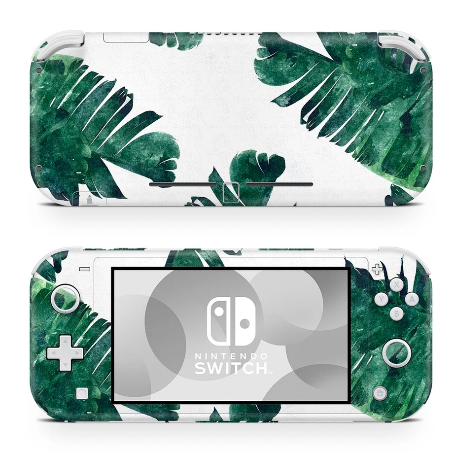 Skin decal dán Nintendo Switch Lite mẫu tropical xanh trắng (đã cắt sẵn, dễ dán)
