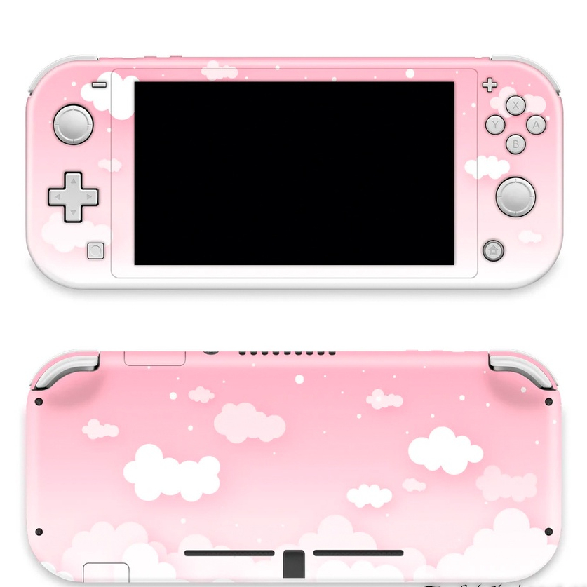 Skin decal dán Nintendo Switch Lite mẫu Màu Pastel mây trời hồng (đã cắt sẵn, dễ dán)