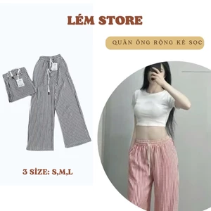 Quần Suông Kẻ Nữ Ống Rộng BigSize lém, Quần Kẻ Form Rộng(Có Sẵn - Sỉ)