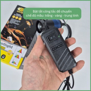 Đèn Rọi Chỉnh Tiêu Cự Coco SD 200 - 3 Chế Độ Màu - Dùng Cho Bể Cá