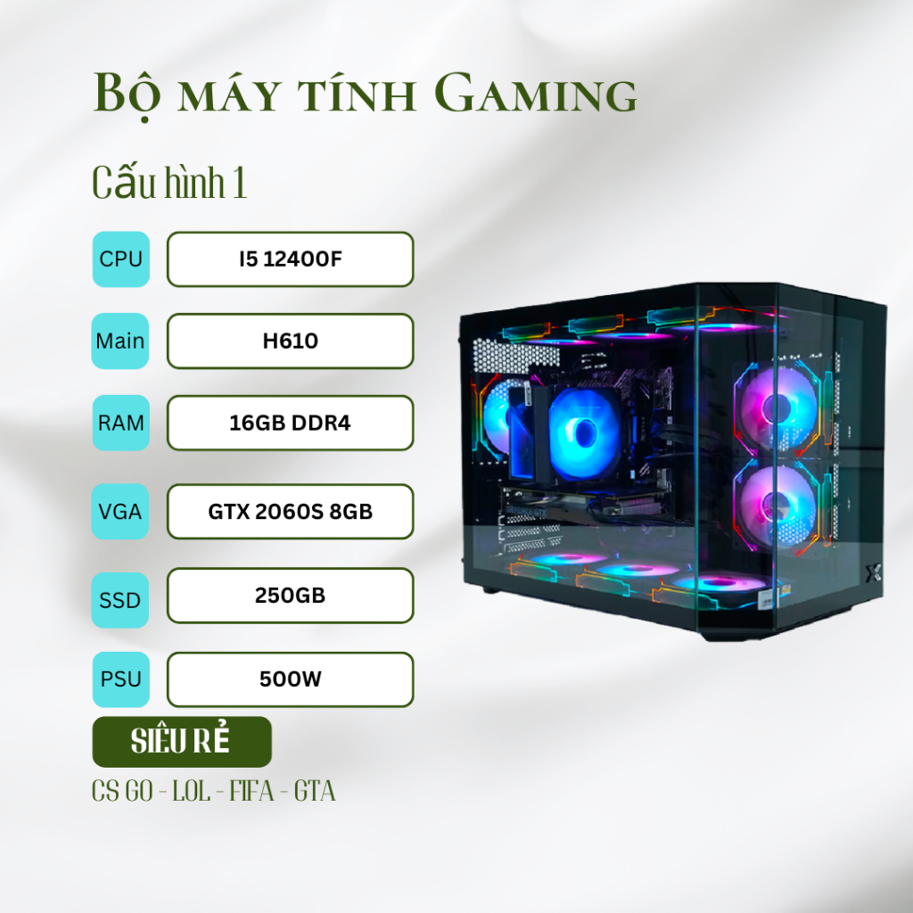 Bộ Máy Tính Gamming i5 12400F | Shopee Việt Nam