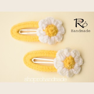 Kẹp tóc con ong màu vàng bằng len cho nữ và bé gái dễ thương 6cm |Cặp tóc mái cute |Shop Rô Handmade
