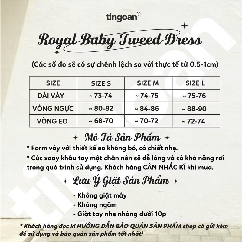 VÁY YẾM TWEED XANH LÁ ROYAL BABY TI NGOAN SIZE M (NEWTAG) | BigBuy360 - bigbuy360.vn