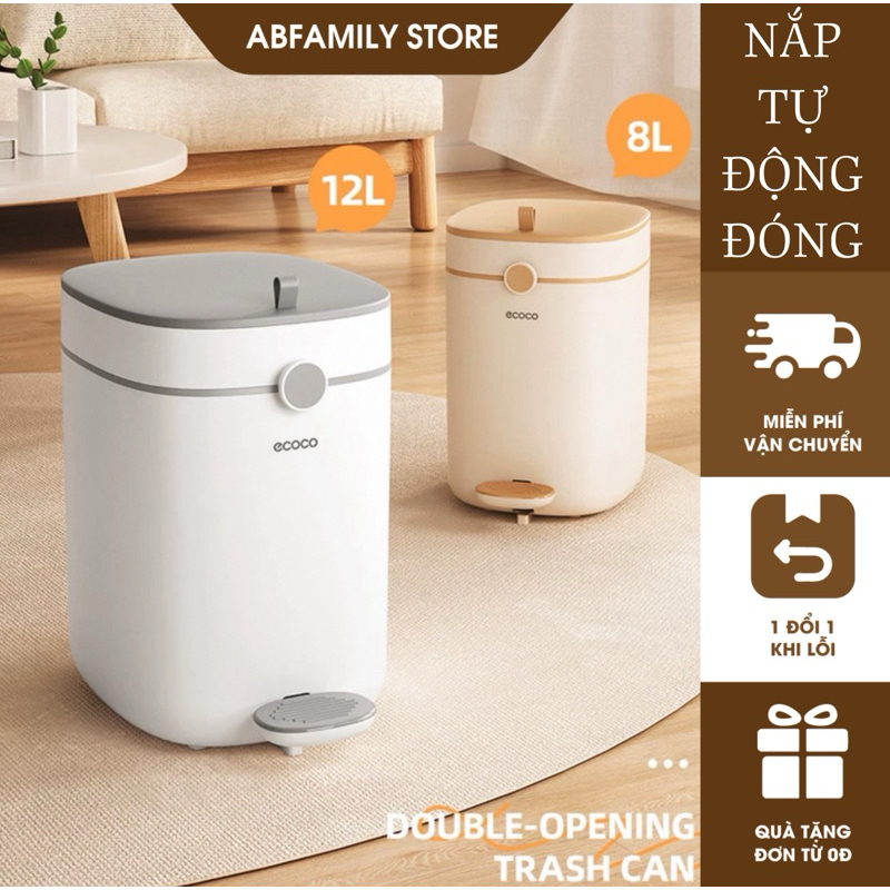 Thùng Đựng Rác Thông Minh 8L Và 12L 2 Màu EC…