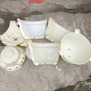 Khuôn đúc chậu tròn đường kính 40 cm, hoa văn tùng, cúc, mai chất liệu nhựa abs