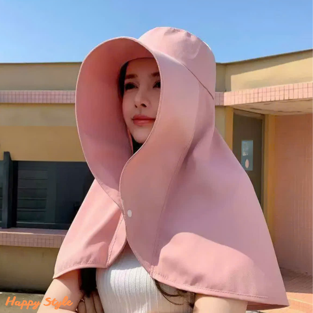 Mũ Chống Nắng Vành Rộng Chùm Đầu Và Cổ Nón Đi Nắng Vải Cotton Thoáng Mát Che Nắng Toàn Diện N244