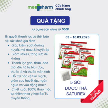 5 gói - Trà thảo dược SATUREX hỗ trợ giảm mỡ máu, gan nhiễm mỡ, hạ huyết áp, chống oxy hóa...