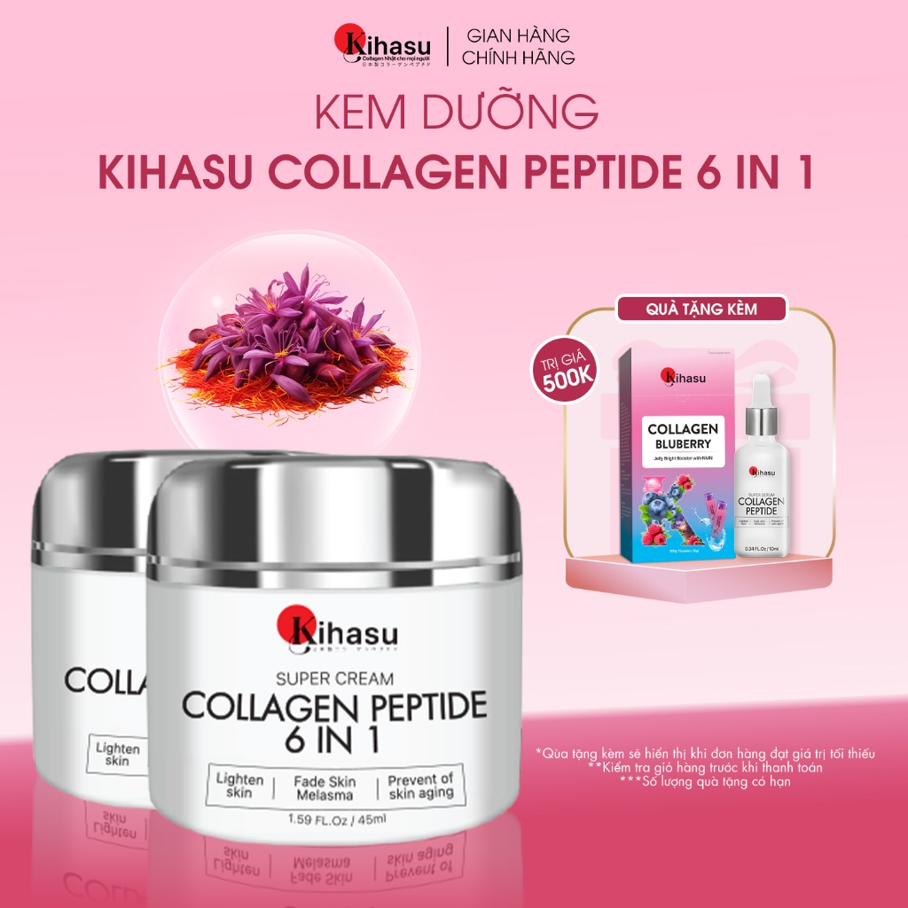 Ảnh Bộ 2 Kem Dưỡng Collagen Kihasu 6in1 Dưỡng Da Trắng Sáng Đều Màu, Cung Cấp Độ Ẩm, Giúp Da Săn Chắc, Đàn Hồi, Trẻ Trung 1