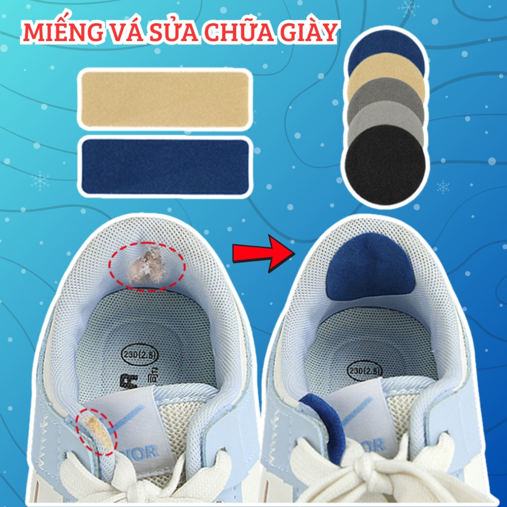 Miếng dán sửa chữa giày vải lông nhung. Miếng lót vá vết bị bục, bị ...