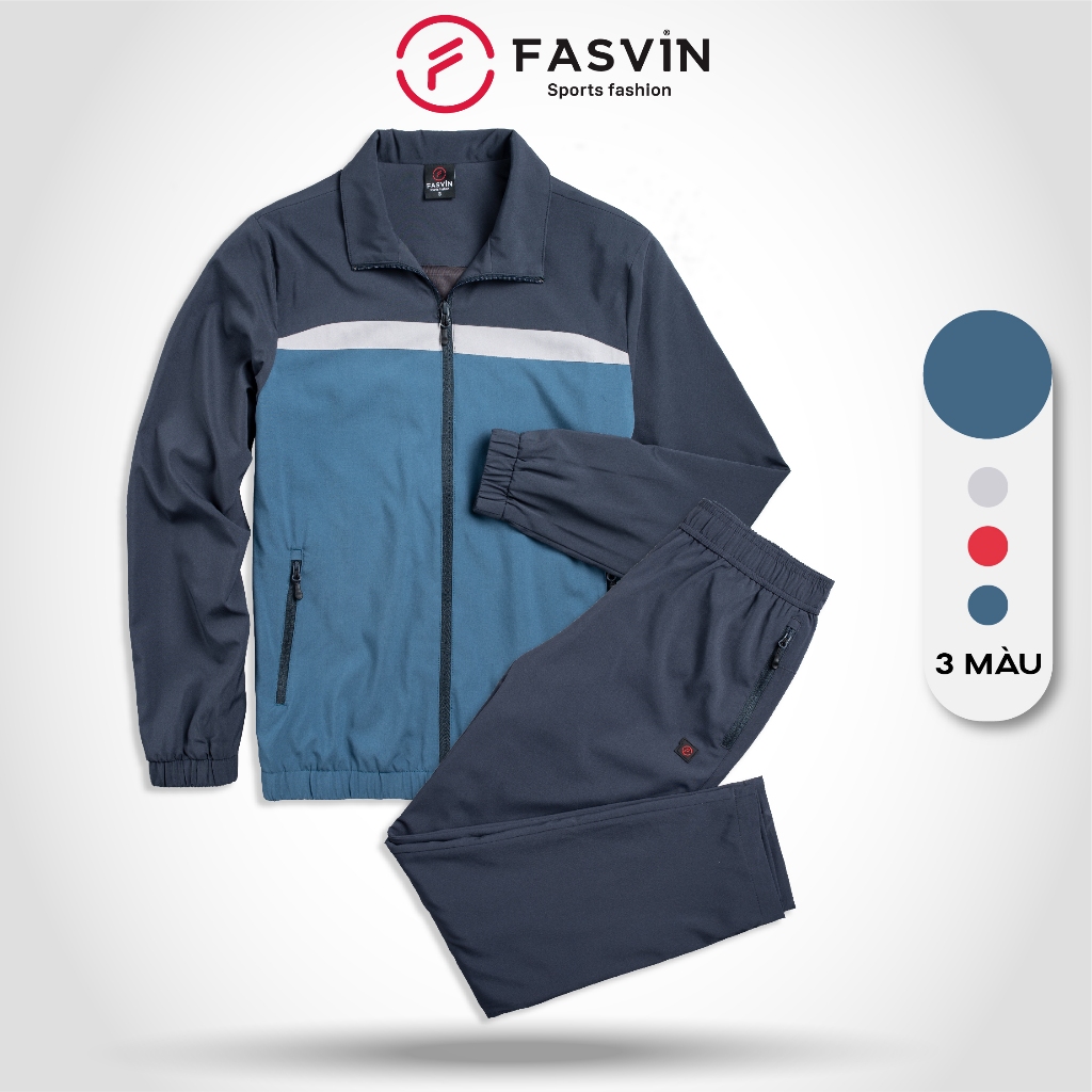 Bộ quần áo gió nam 2 lớp FASVIN BC22540.HN lót vải thun mềm mịn ấm áp