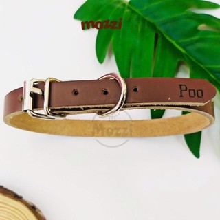 Dây da đeo cổ khắc tên lên dây cho chó mèo - Pettag Mozzi