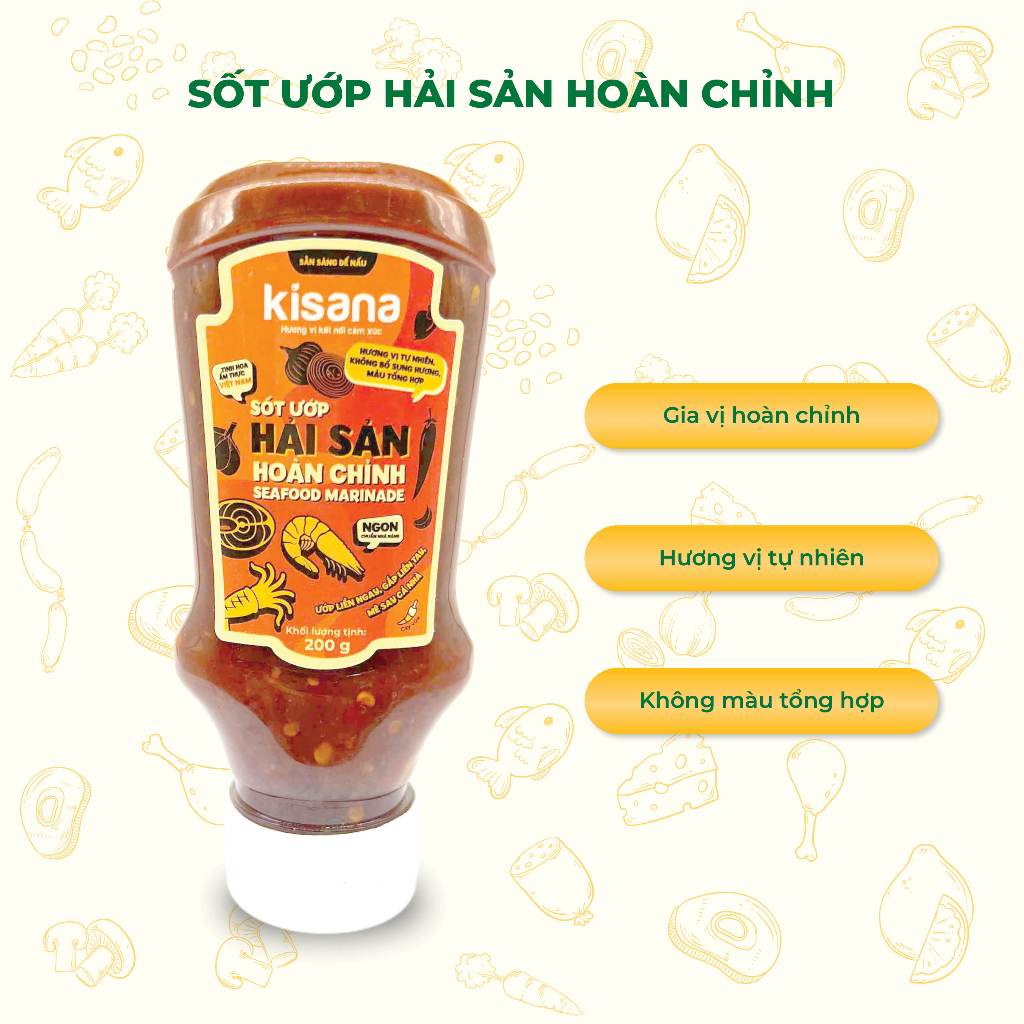 Sốt ướp hải sản Kisana 200g - Gia vị ướp hải sản hoàn chỉnh thơm ngon chuẩn vị nhà hàng