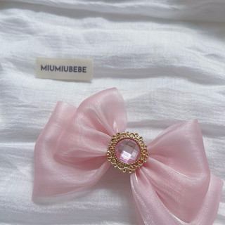 [KN04] Kẹp Tóc Handmade Cho Bé Gái Nơ Đá Vải Voan Hàn