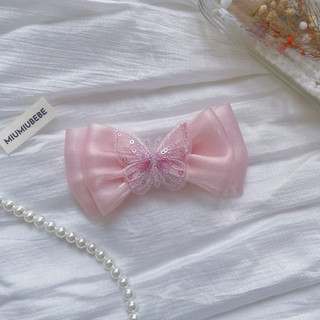 🌸 [KN01] Kẹp Tóc Handmade Cho Bé Gái Nơ Vải Voan