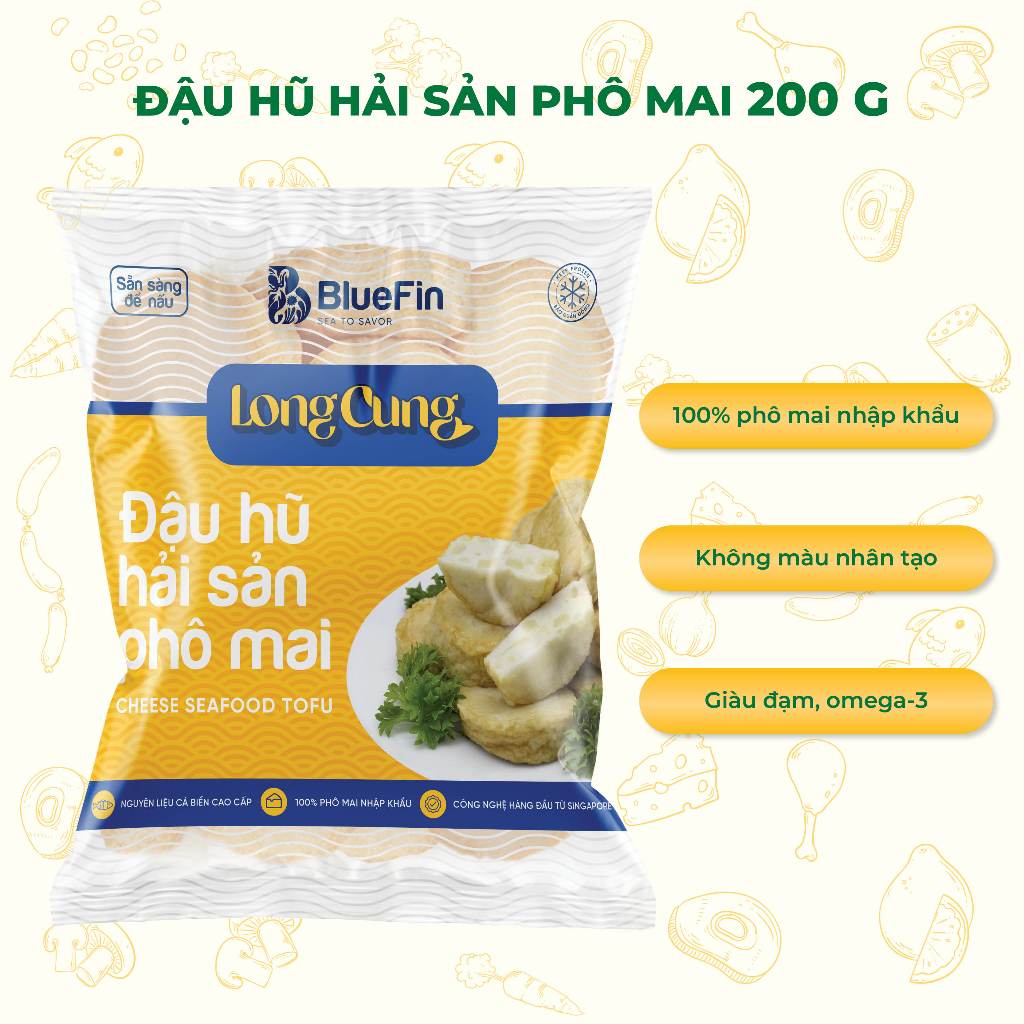 Đậu hũ hải sản phô mai BLUEFIN 200g - Thơm ngon hấp dẫn, lựa chọn số 1 cho bữa ăn gia đình Việt