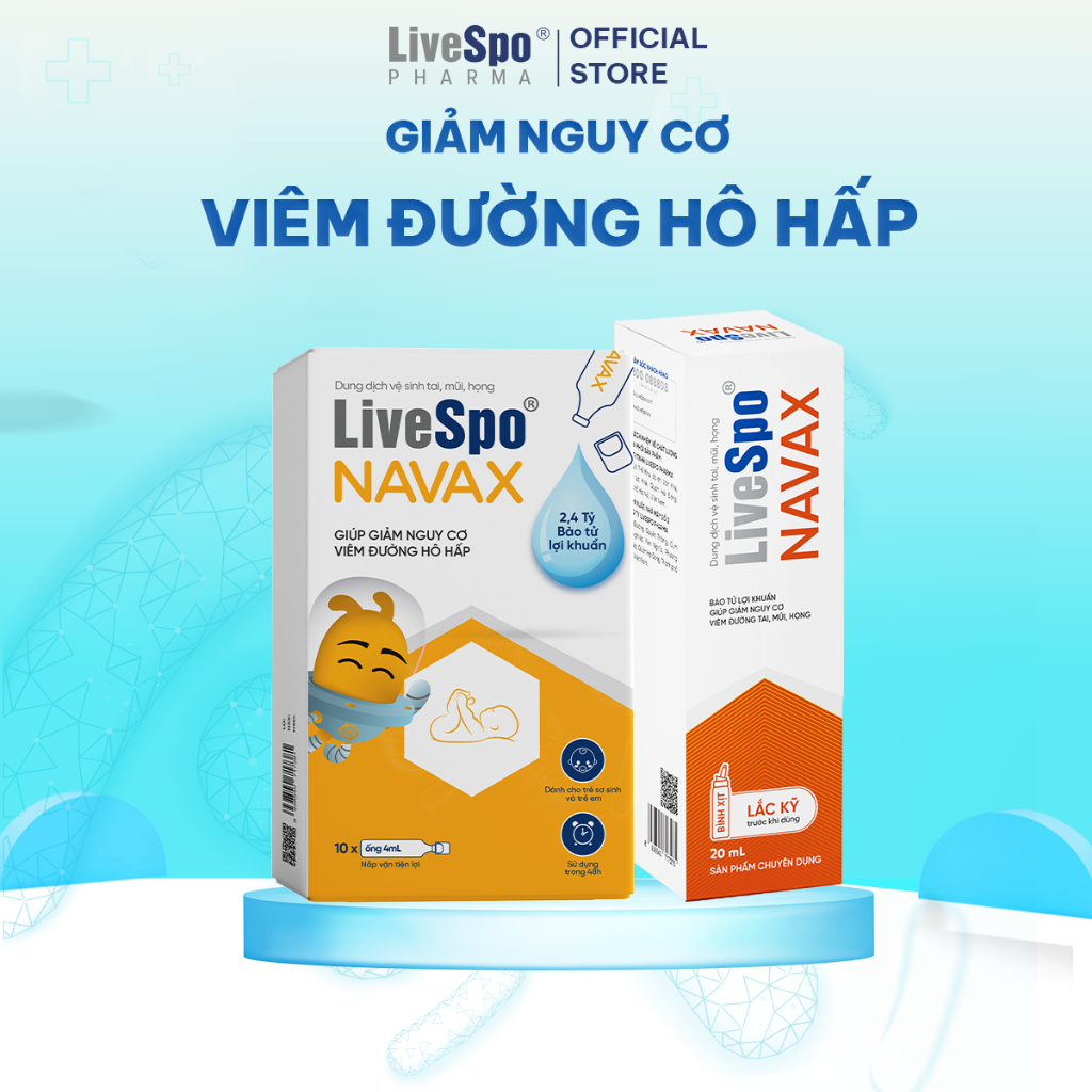 Ảnh Combo 1 Bình xịt LiveSpo Navax chuyên dụng 20ml và 1 LiveSpo Navax sơ sinh và trẻ em 10 ống 1