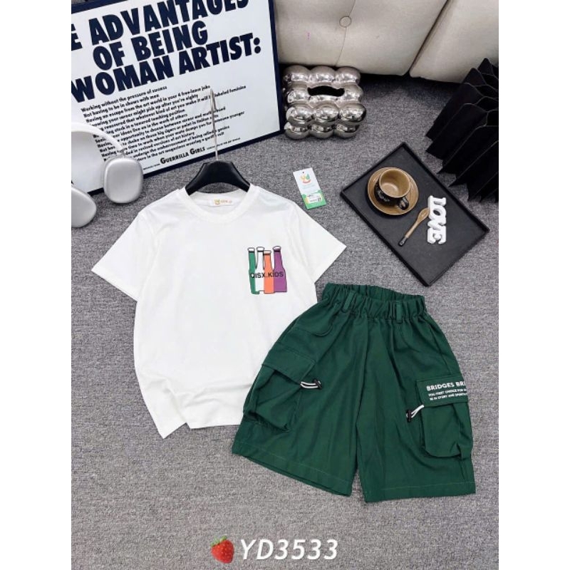 Set hè cho bé áo Cotton quần Thô cho bé bộ đồ trẻ em size từ 20-56kg