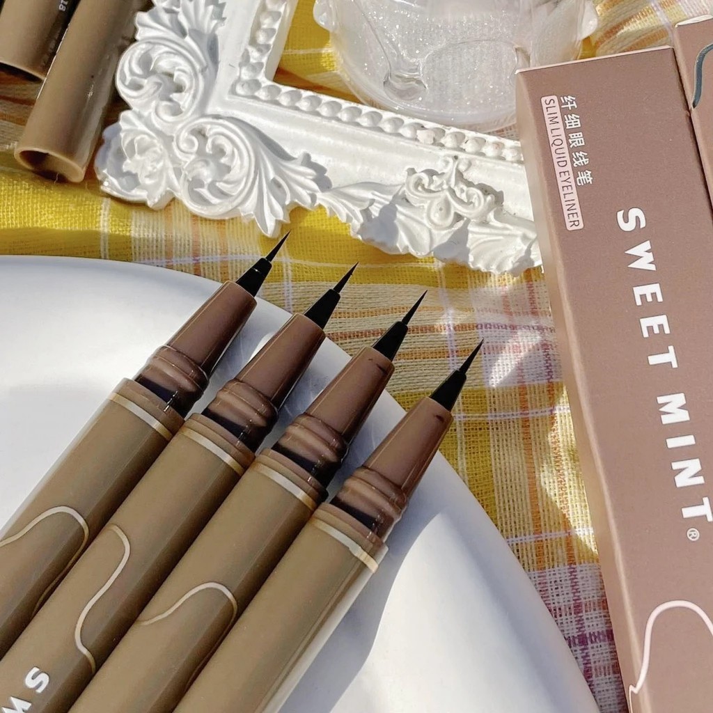 Kẻ Mắt, Bút Kẻ Mắt Siêu Mảnh Sweet Mint 4 Màu Tự Nhiên Không Lem Không Trôi