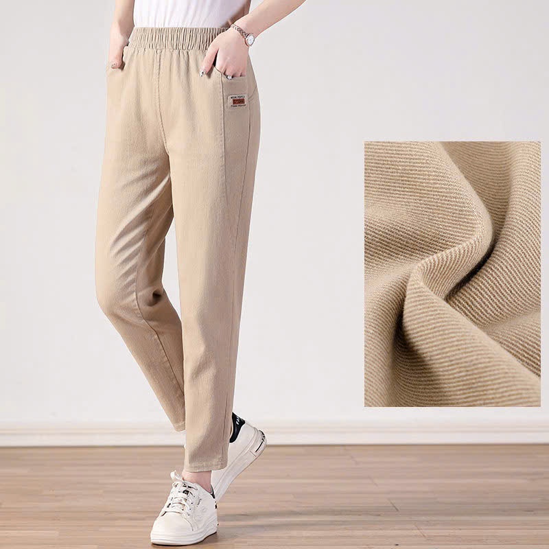 Quần Baggy Nữ In Logo Mẫu Mới Chất Vải Kaki Đẹp Mặc Gọn Gàn Tôn Dáng m80