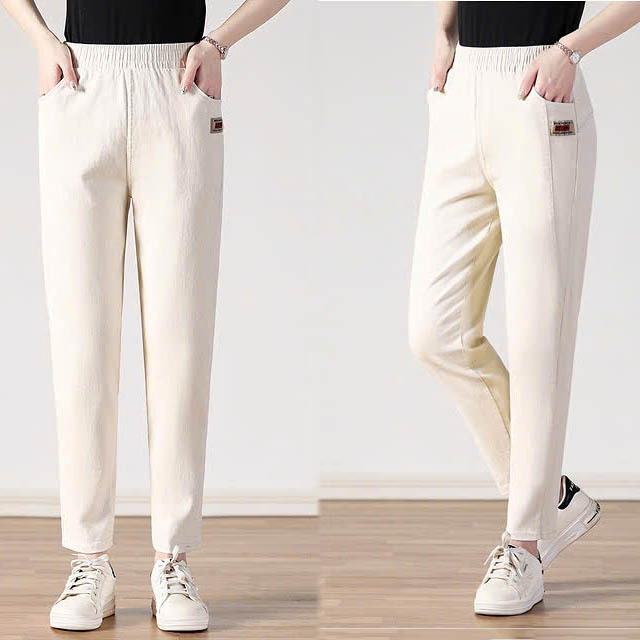 Quần Baggy Nữ In Logo Mẫu Mới Chất Vải Kaki Đẹp Mặc Gọn Gàn Tôn Dáng m80