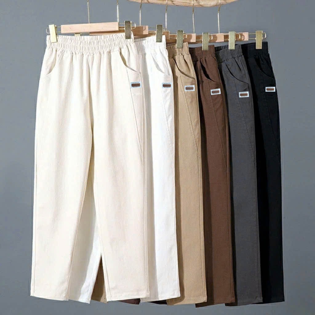 Quần Baggy Nữ In Logo Mẫu Mới Chất Vải Kaki Đẹp Mặc Gọn Gàn Tôn Dáng m80