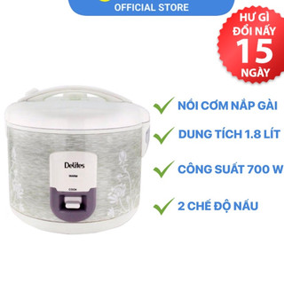 Nồi cơm điện Delites 1.8 lít NCG1805-Chính Hãng trưng bày 1.8 lít dùng cho 4 - 6 người. bảo hành 12T