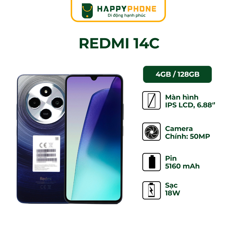 Ảnh Điện thoại Xiaomi Redmi 14C - Hàng Chính Hãng, Mới 100%, Bảo hành 18 tháng 2