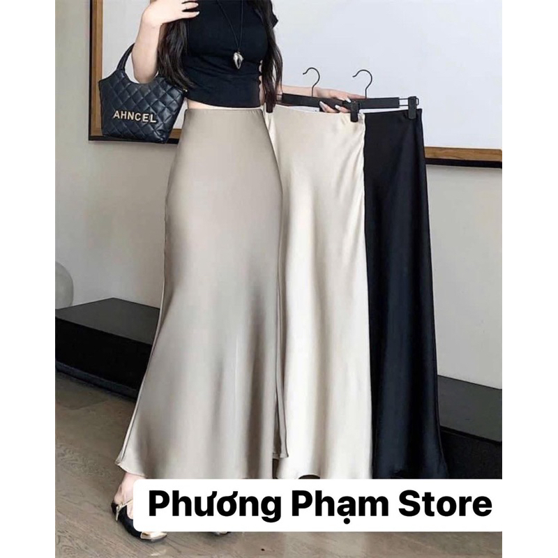 Chân váy lụa đuôi xoè