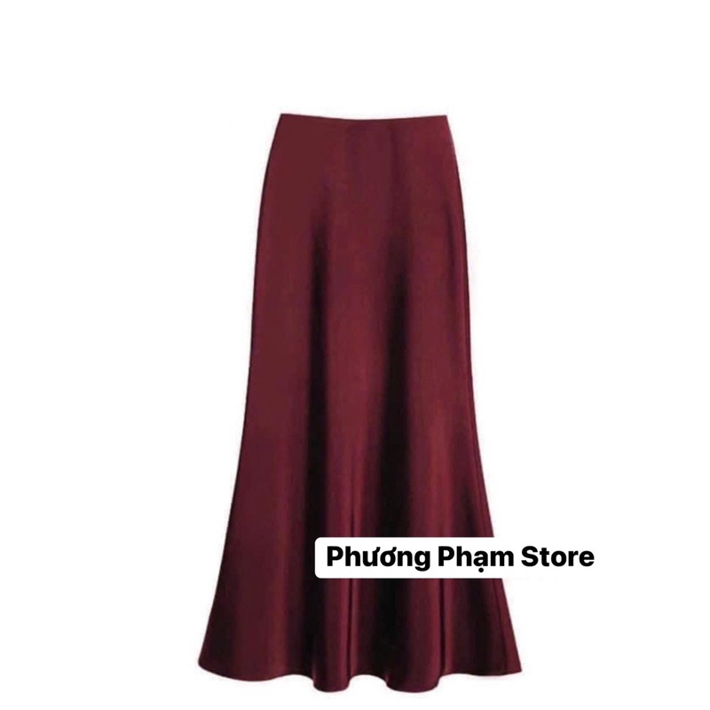 Chân váy lụa đuôi xoè