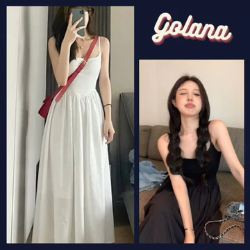 VÁY 2 DÂY TRẮNG NỮ CÚP NGỰC Có Mút Ngực, Váy Maxi DÁNG DÀI MẶC 2 KIỂU NỮ TÍNH SUZY DRESS (Có Bigsize)