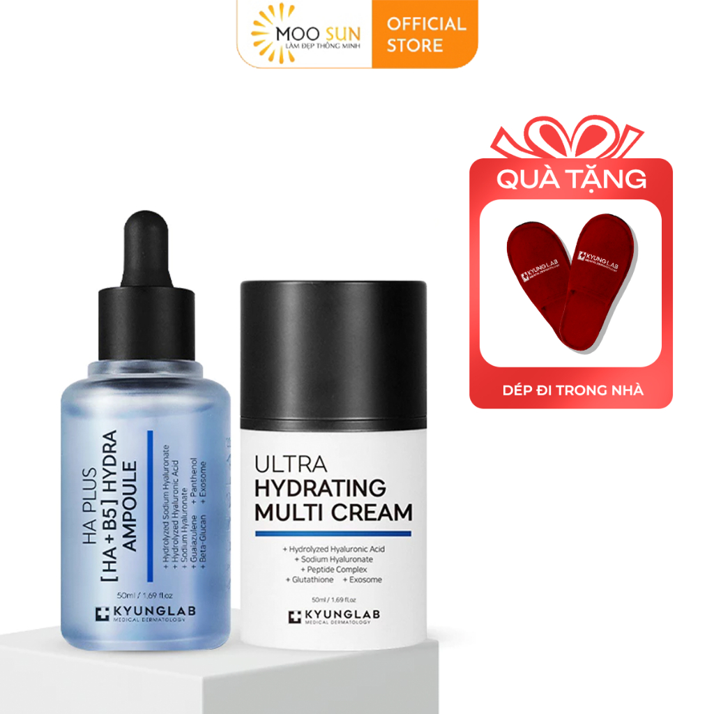 Combo Serum HA Plus [HA+B5] Hydra Ampoule 50ml + Kem dưỡng ẩm Ultra ...