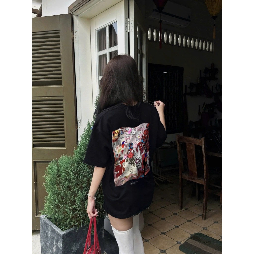 Ảnh Áo thun FIDE Hello Kitty phông unisex form rộng local brand nam nữ cổ tròn oversize - AT161 4