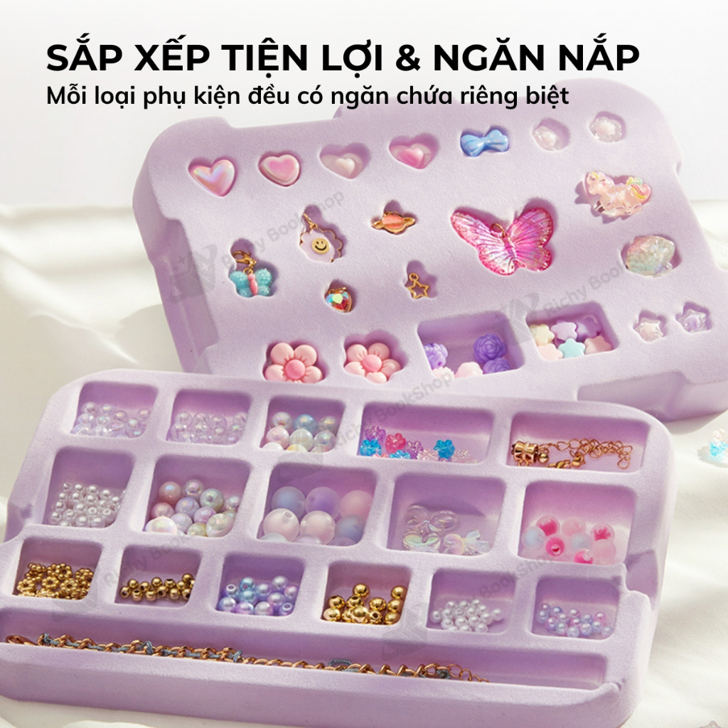 Vòng cổ vòng tay cho bé gái kèm charm lắc tay DIY Mideer Charm Bracelet Making Kit