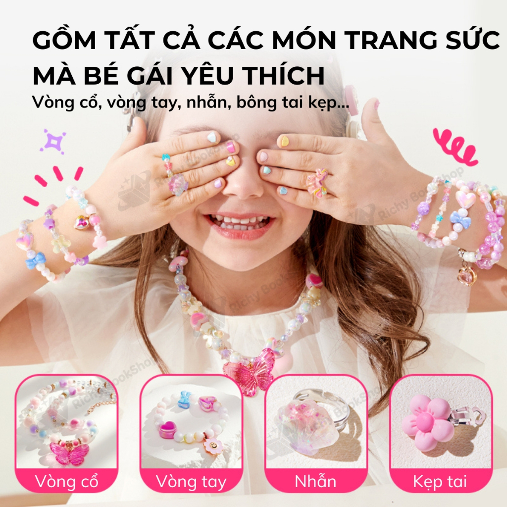 Vòng cổ vòng tay cho bé gái kèm charm lắc tay DIY Mideer Charm Bracelet Making Kit