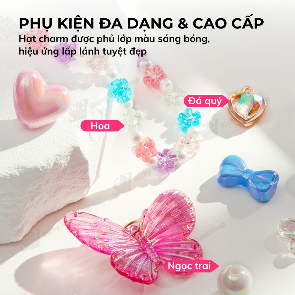 Vòng cổ vòng tay cho bé gái kèm charm lắc tay DIY Mideer Charm Bracelet Making Kit