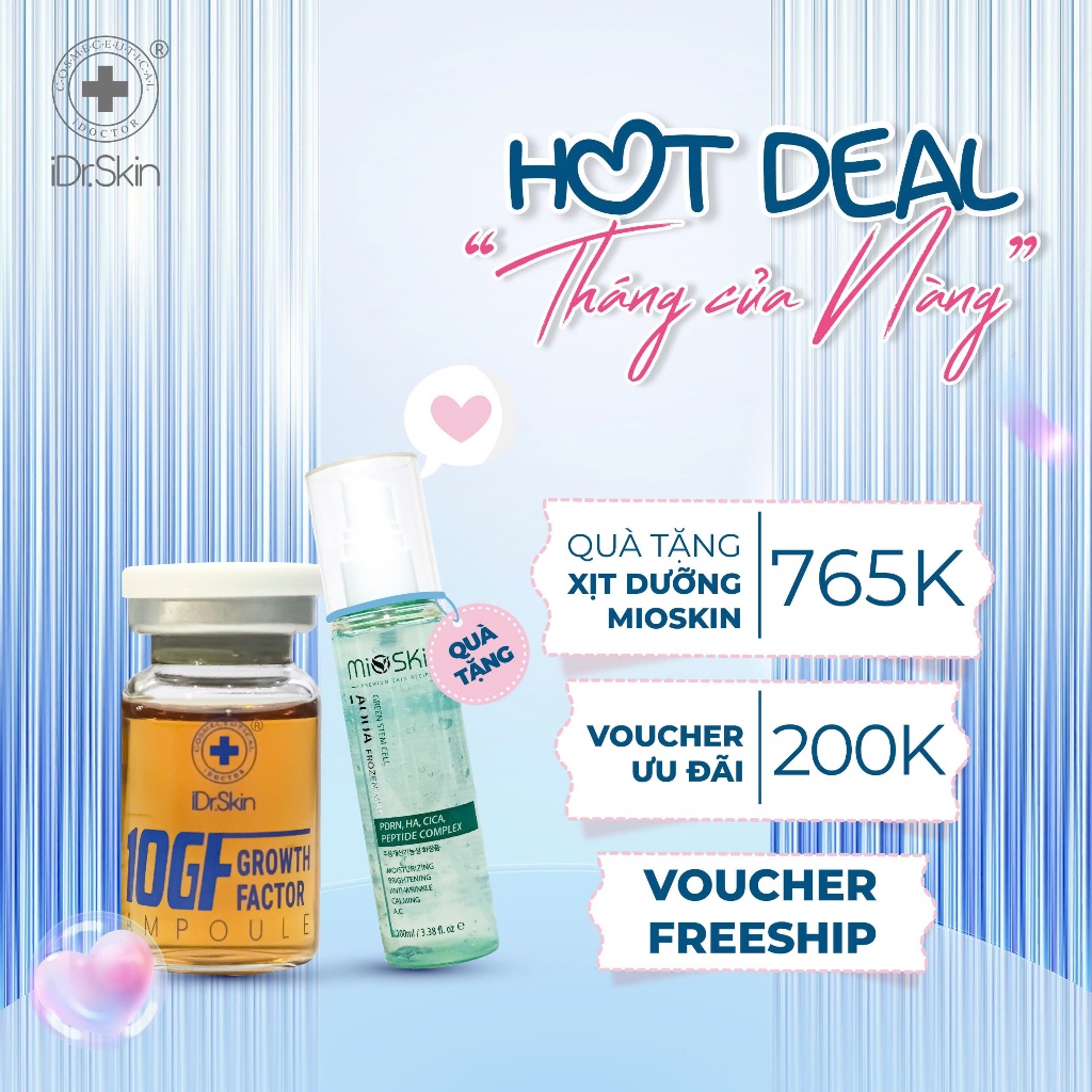 [iDr.Skin Chính Hãng] Tinh chất tăng sinh IDr.Skin 10GF Growth Factor giúp da căng bóng 8ml (Lẻ 1 lọ)