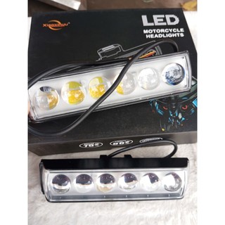 [ giá 1 đôi ] Đèn bi trợ sáng 6 mắt led 1 hàng, đèn bi trợ sáng ô tô