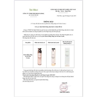 Kem Chống Nắng The High Air Fit Spf50 Pa++++ 50ml .Mẫu Mới