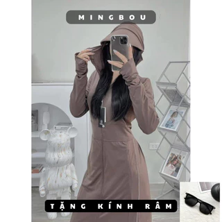 [ XẢ LỖ - TẶNG KÍNH ]  Áo Chống Nắng Nữ Toàn Thân Dáng Dài Chất Umi Dày Dặn Chống UV UPF 50 MINGBOU