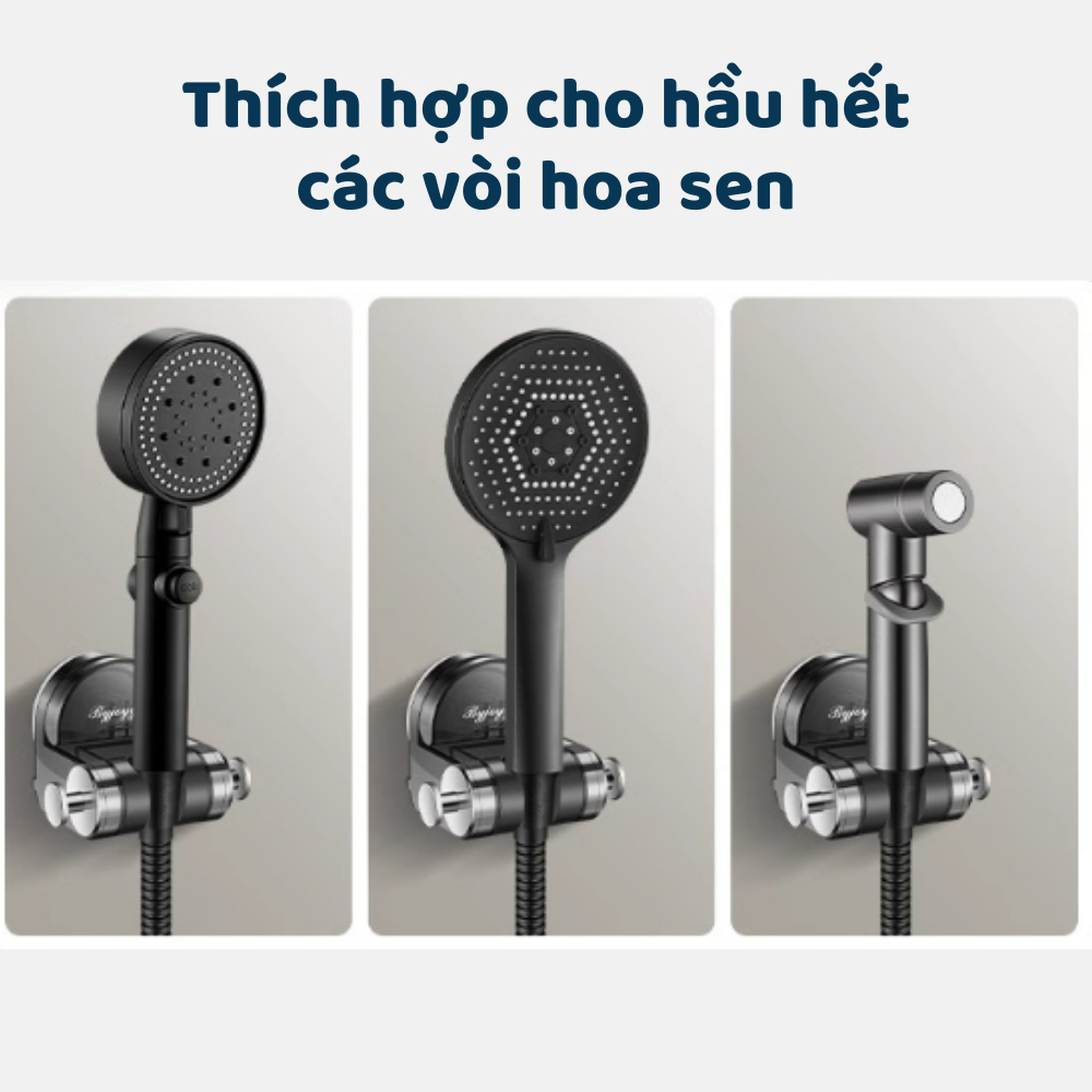 Giá đỡ vòi hoa sen DINO xoay 90 độ có thể điều chỉnh, có móc Giá đỡ vòi hoa sen không khoan đục