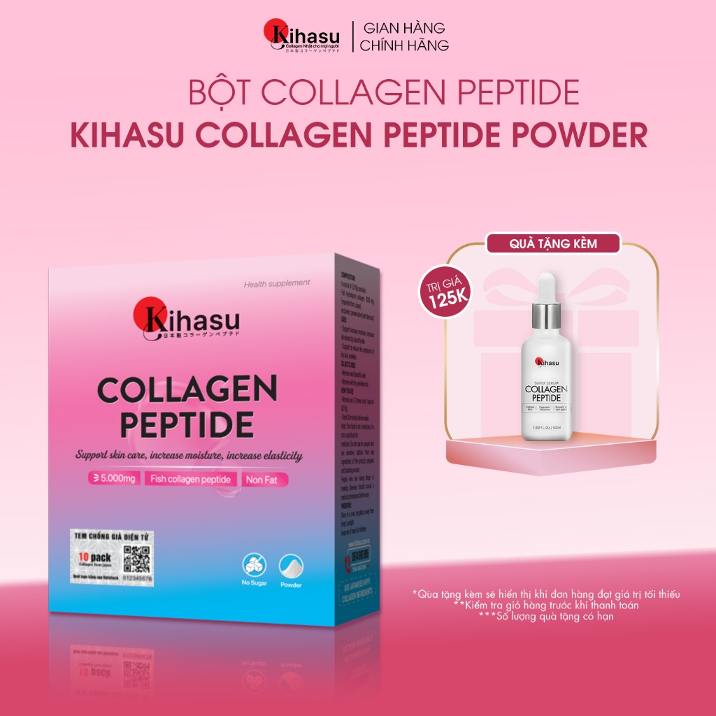 Ảnh Bột collagen peptide kihasu Nippi Nhật Bản hỗ trợ trẻ hoá, cấp ẩm, tăng sinh collagen: pha nước, cho vào thức ăn 1