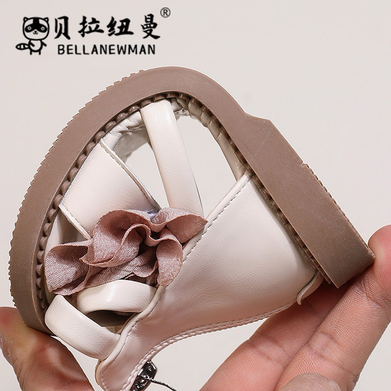(Order) Dép sandal đính hoa khoá kéo sau đế mềm đi mùa hè dành cho bé gái