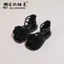 Dép sandal đính hoa khoá kéo sau đế mềm đi mùa hè dành cho bé gái