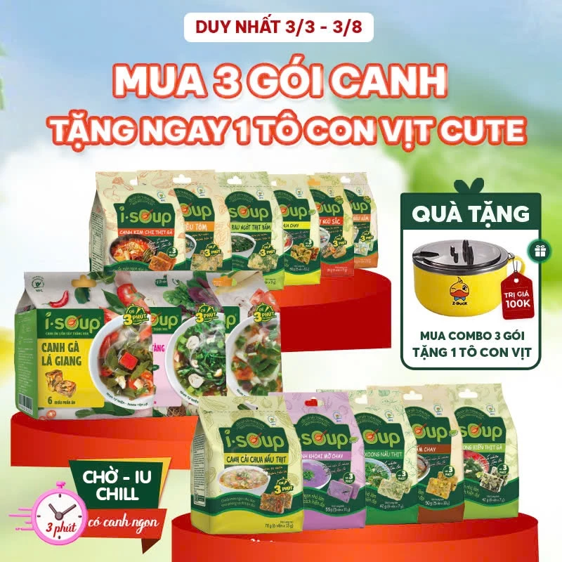 Canh Ăn Liền I Soup | Canh Lười | Viên Súp Sấy Thăng Hoa 14 Vị Bán Chạy I SOUP 3 Phút Có Ngay Tô Can