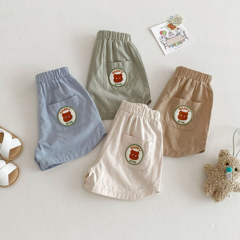 (Order) Quần kaki chun hình gấu, mặt sau túi thêu gấu dành cho bé trai
