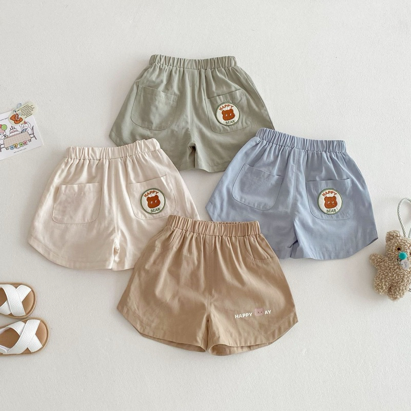 (Order) Quần kaki chun hình gấu, mặt sau túi thêu gấu dành cho bé trai